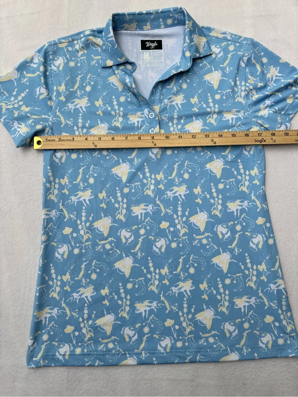 Waggle Men's Sky Blue Buzzin Performance Polo - Picture 4 of 10